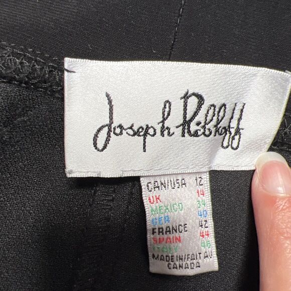 JOSEPH RIBKOFF Women’s Black Slinky Jersey Knit Wide Leg Pull On Pants Size 12 - Picture 3 of 11